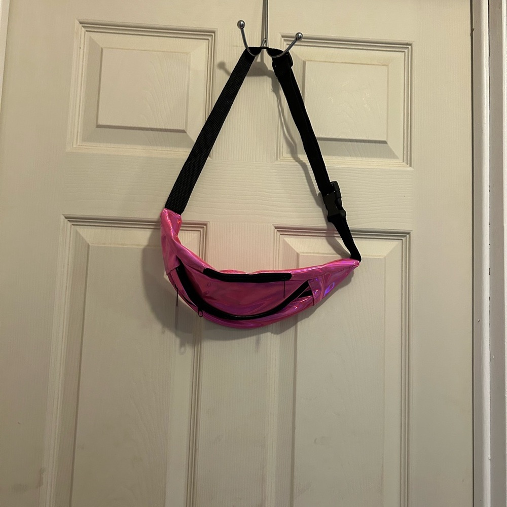 Hot Pink and Black Crossbody Bag